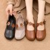 Women Vintage Floral Pattern Round Toe Breathable Soft Sole Comfy Flats