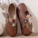 Women Vintage Floral Pattern Round Toe Breathable Soft Sole Comfy Flats