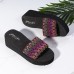 Women Colorful Wave Platform Opened Toe Slippers