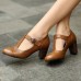 Plus Size Women Retro Elegant Comfy T  strap High Heels