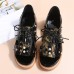 Plus Size Women Casual Fashion Rivet Decor Lace  up Sandals